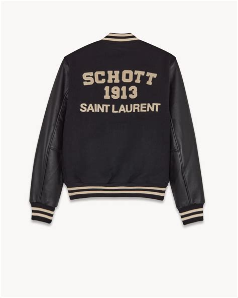ysl black varsity jacket dupe